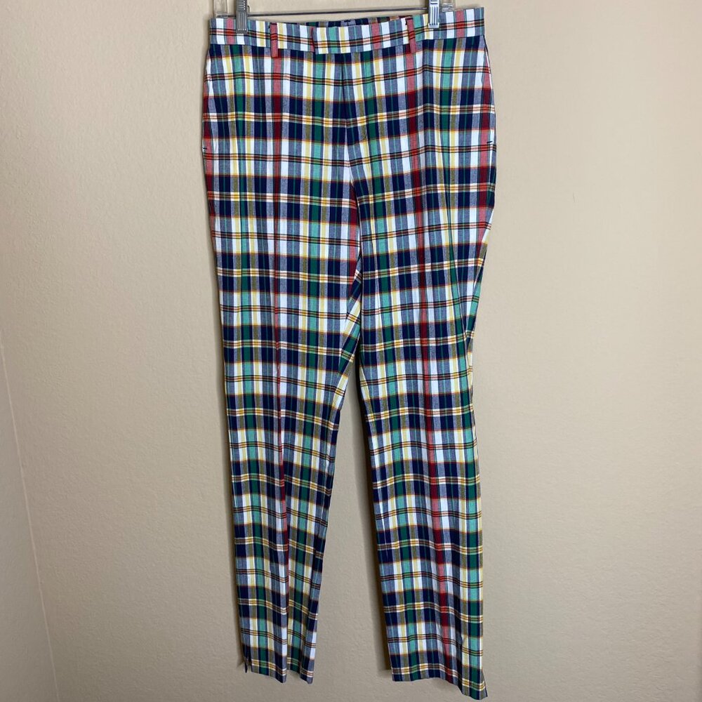 vintage agnes b check linen pants